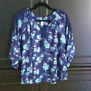 Girls plus Boho flowered blouse